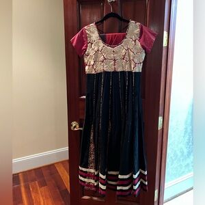 Elegant Black and Red Dress Salwar Kameez/Kurta